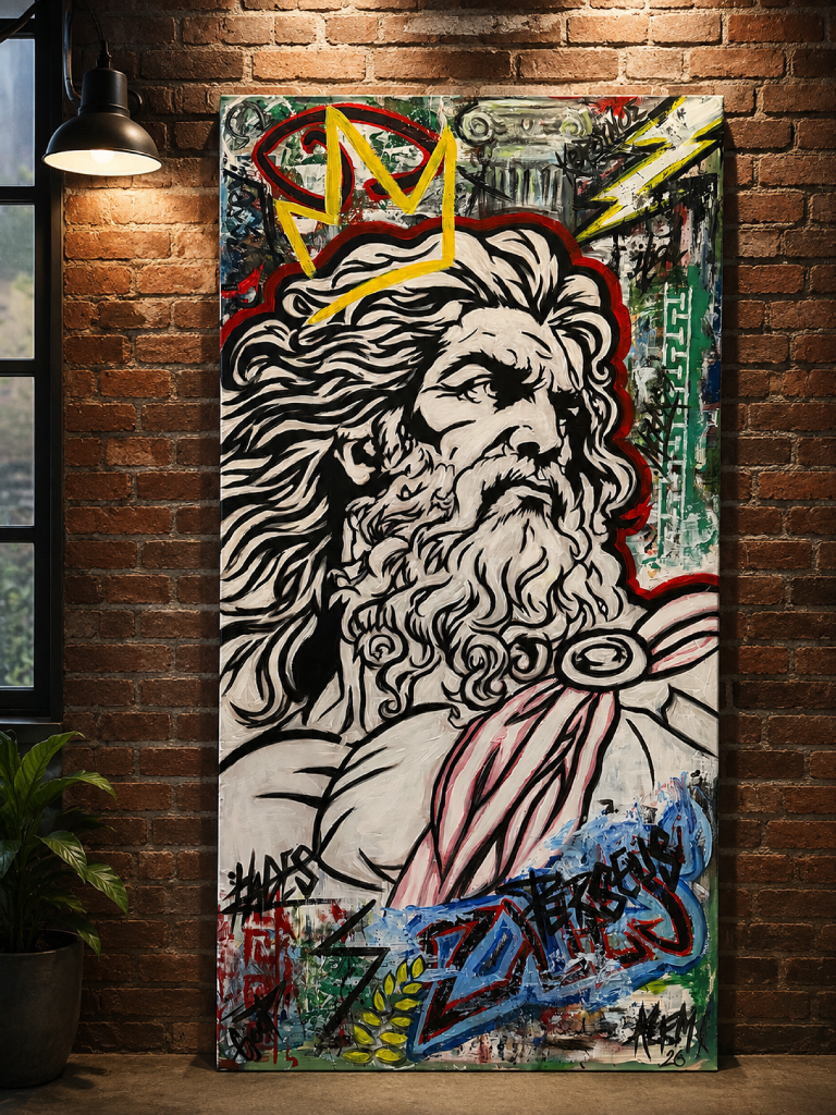 Zeus, original artwork by Amanda Fatino